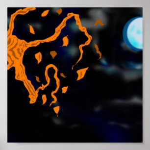 Poster de árvore e lua