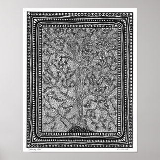 Poster de árvore inclinada