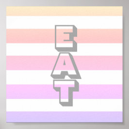 poster de aspas da cozinha comem em listras pastéi