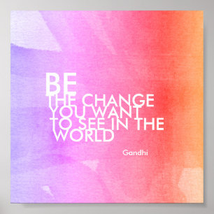 poster de aspas de Gandhi é o estilo de mudança