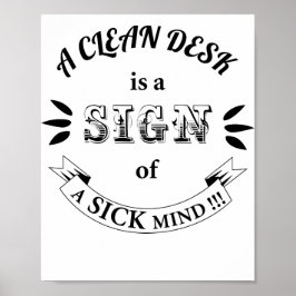 Poster de aspas engraçadas do Clean Desk