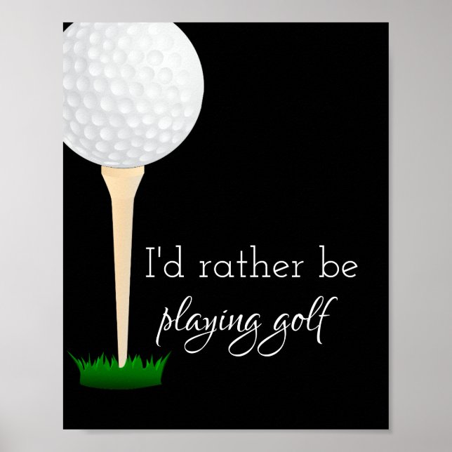 poster de aspas para golfistas preto e branco (Frente)