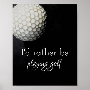 poster de aspas para golfistas preto e branco