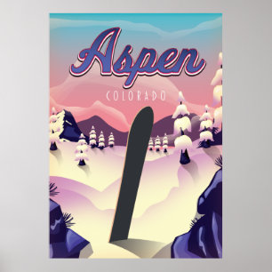 Poster de Aspen Colorado Snowboard