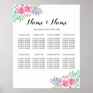 Poster de assentamento de 8 mesas que Wedding a