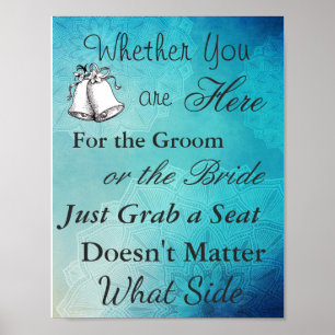 Poster de assento para casamento, Elegante Blue Ma