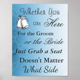 Poster de assento para casamento, Elegante Blue Ma