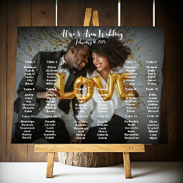 Poster de assentos de casamento com foto