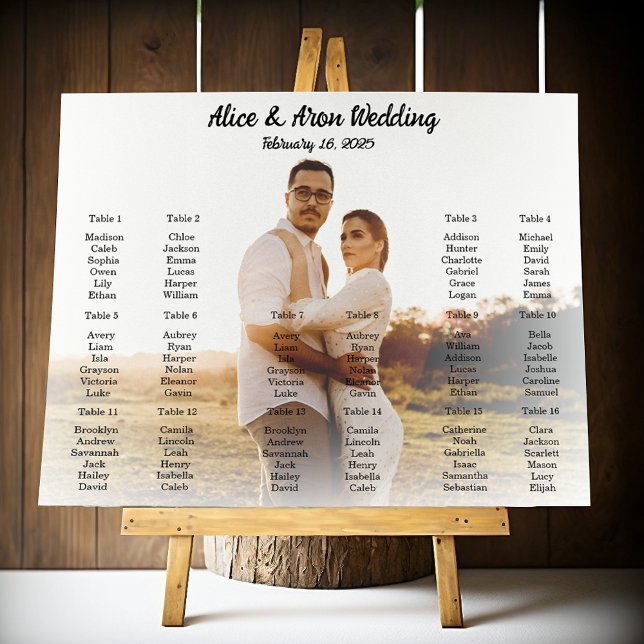 Poster de assentos de casamento com foto (Criador carregado)
