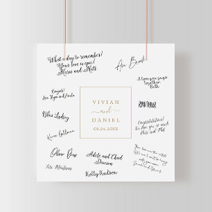 Poster de Assinatura de Convidado Dourado Minimali