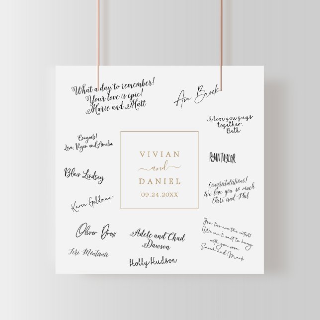 Poster de Assinatura de Convidado Dourado Minimali (Criador carregado)