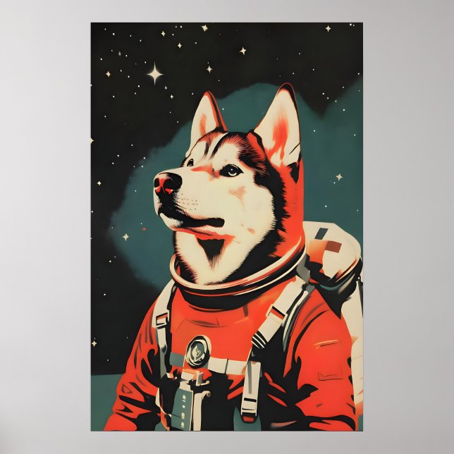 Poster de Astronauta Alaskan Malamute, Alaskan (Frente)