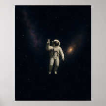 Poster de Astronauta Flutuando no Espaço