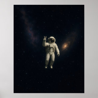 Poster de Astronauta Flutuando no Espaço