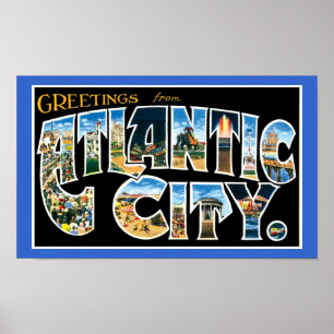 poster de Atlantic City do vintage