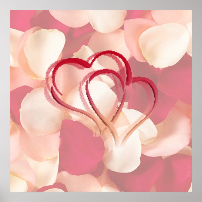 poster de AUTOGRAFIA de corações e rosa (Frente)