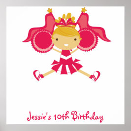 POSTER de autógrafo de aniversário do Cheerleader 