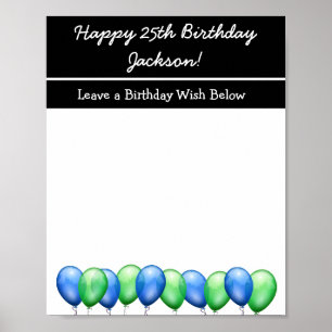 Poster de autógrafos de feliz aniversário person