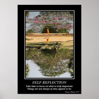 Poster de autoreflexão - Monk em Angkor Wat