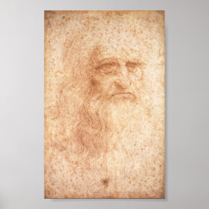 Poster de autorretrato Leonardo da Vinci. 1513