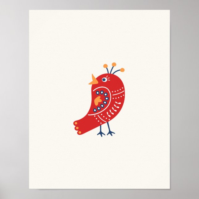 Poster de Ave Minimalista Impressão de Enfermeiro (Frente)