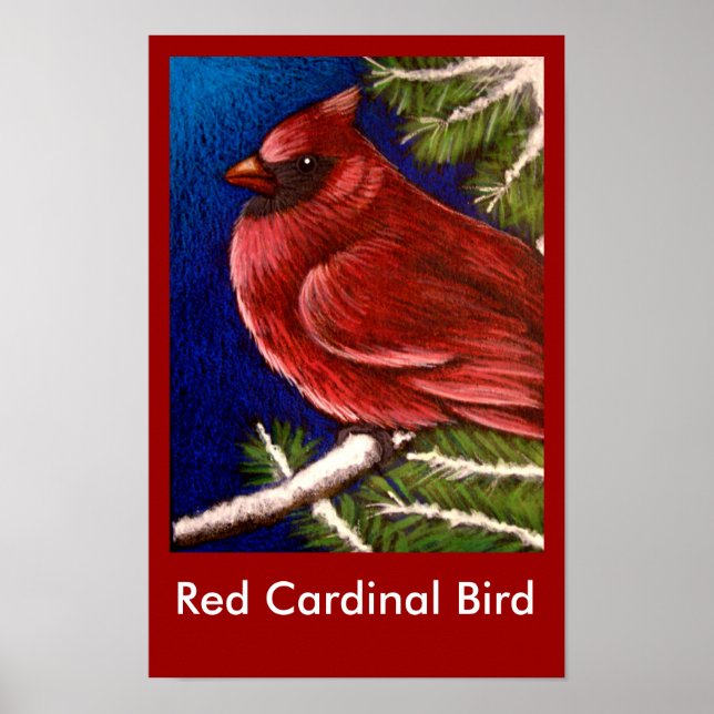 POSTER DE AVES CARDINHEIRAS VERMELHAS (Frente)