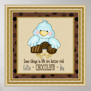Poster de aves de chocolate
