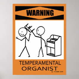 Poster de aviso do organista temperamental