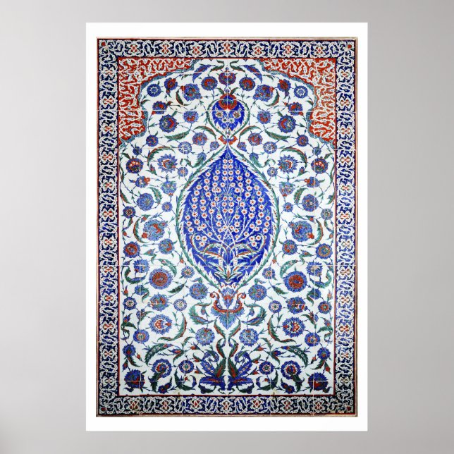 Poster de azulejo floral turco (Frente)