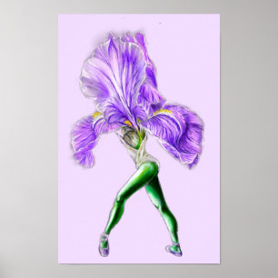 Poster de Bailarina Flor de Íris Dançarina de Ball