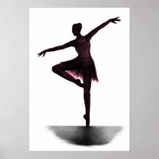 poster de bailarina "Grace" - rosa