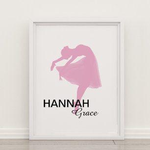 Poster de Ballerina Rosa Personalizada