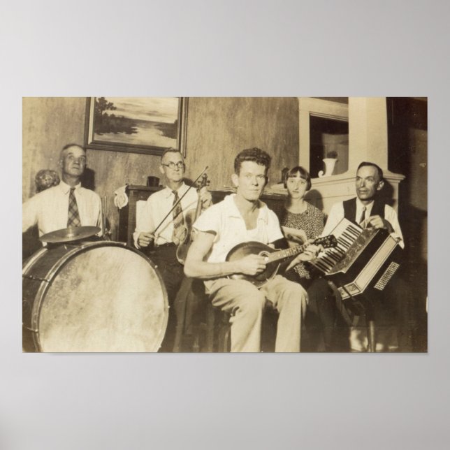 Poster de Banda musical da Vintage 1920 (Frente)