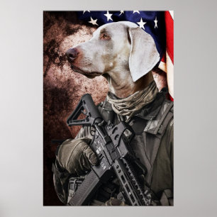 Poster de Bandeira Americana de Cães