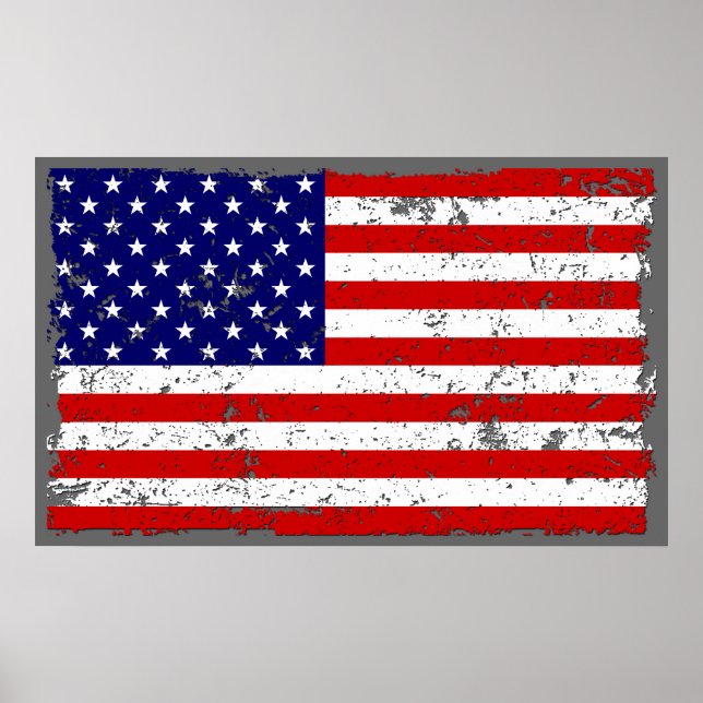 Poster de bandeira americana desapontada (Frente)