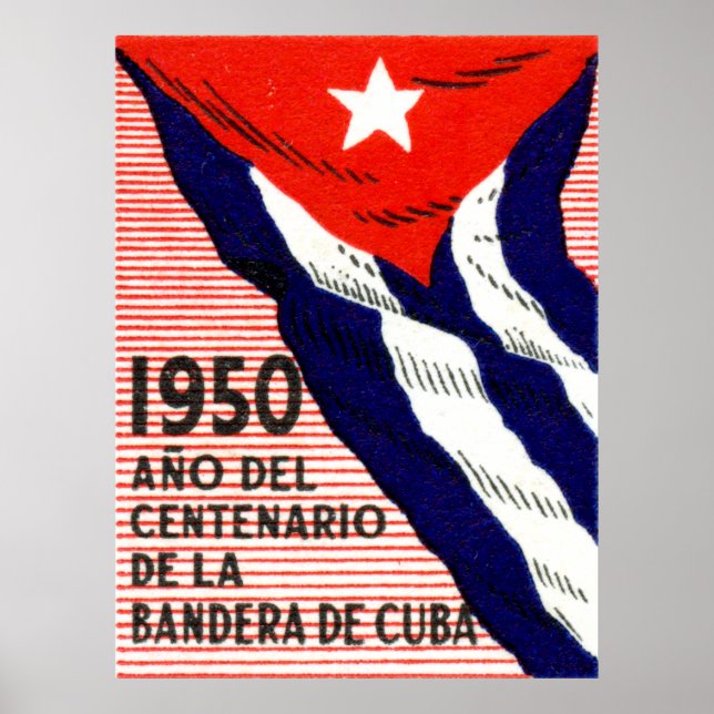 poster de Bandeira Cubana 1950 (Frente)