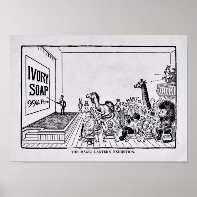 Poster de Banheiro para Crianças - Sabão de Marfim (Frente)