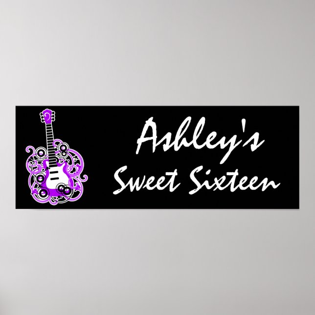 Poster de Banner da Estrela de Violão Roxo 16 (Frente)