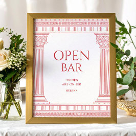 Poster de bar aberto para a festa de deusa