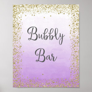 Poster de Bar de Casamento de Impressão de Bubbles