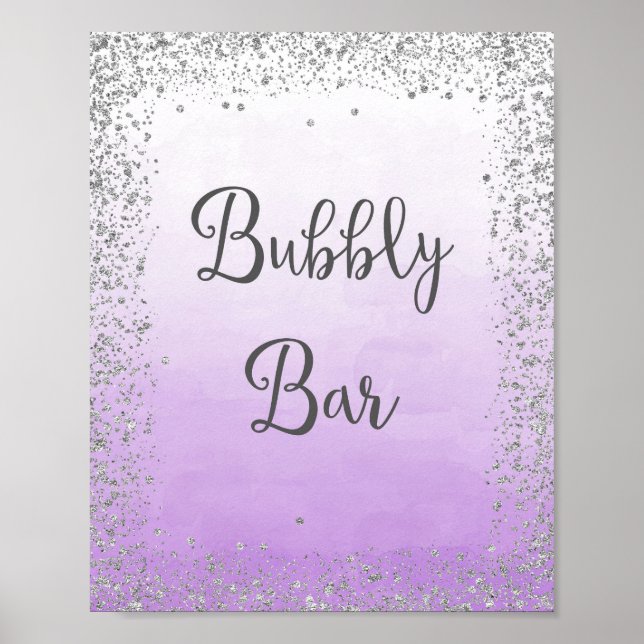 Poster de Bar de Casamento de Impressão de Bubbles (Frente)