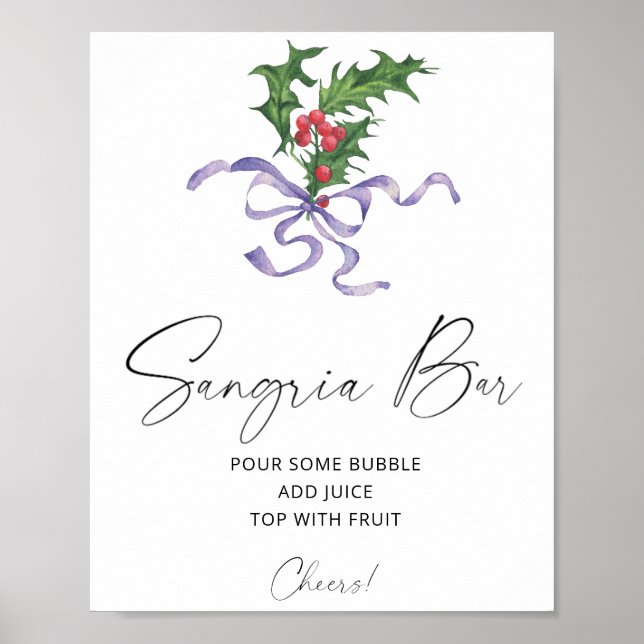 Poster de bar de sangria de inverno de Natal (Frente)