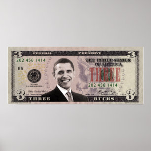 Poster de Barack Obama $3 Bill