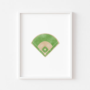 Poster de baseball com aquarela