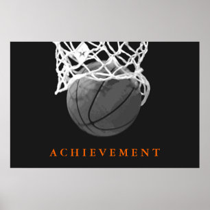 Poster de basquete Black White Achieved