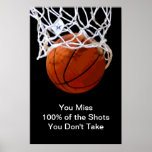 Poster de basquete de citação motivacional famosa<br><div class="desc">Eu Adoro Este Jogo. Esportes populares - Imagem de bola de basquete.</div>