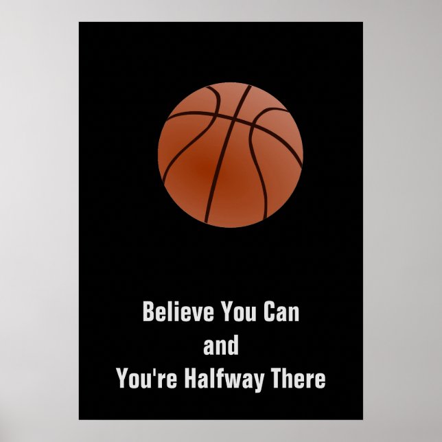 Poster de Basquete de Cota Motivacional (Frente)