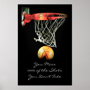 Poster de Basquete de Cota Motivacional Esportiva