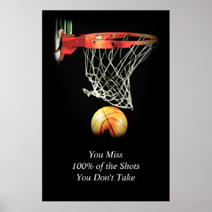 Poster de Basquete de Cota Motivacional Trend Trab