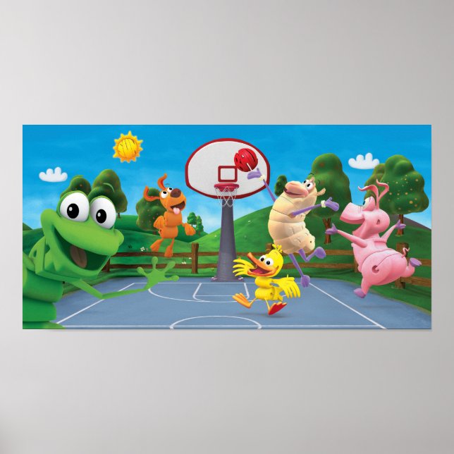 Poster de Basquete do WordWorld (Frente)